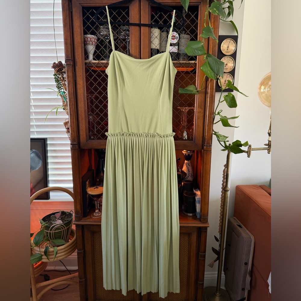 ASOS Elegant Green Drop Waist Dress